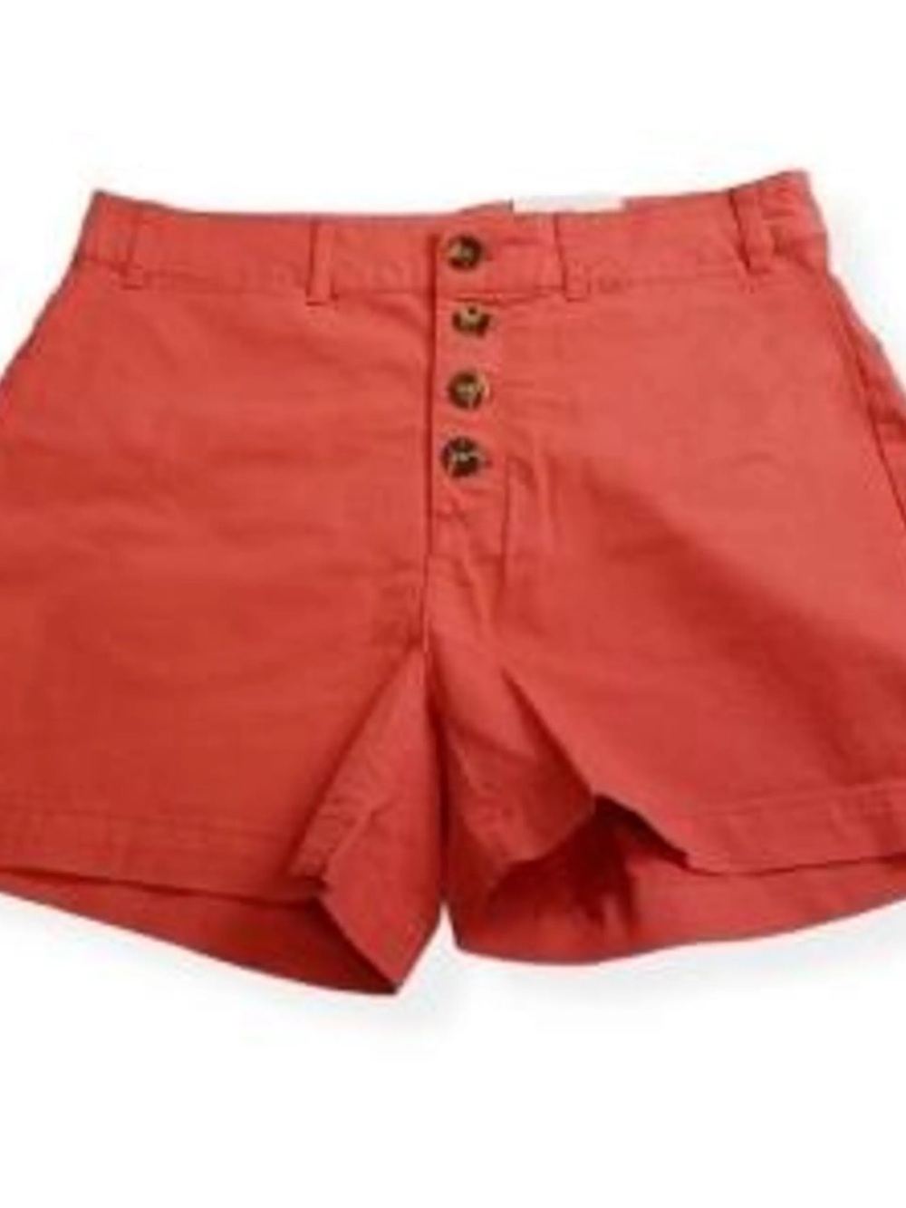 Women’s High-Waist Button-Front Orange Shorts